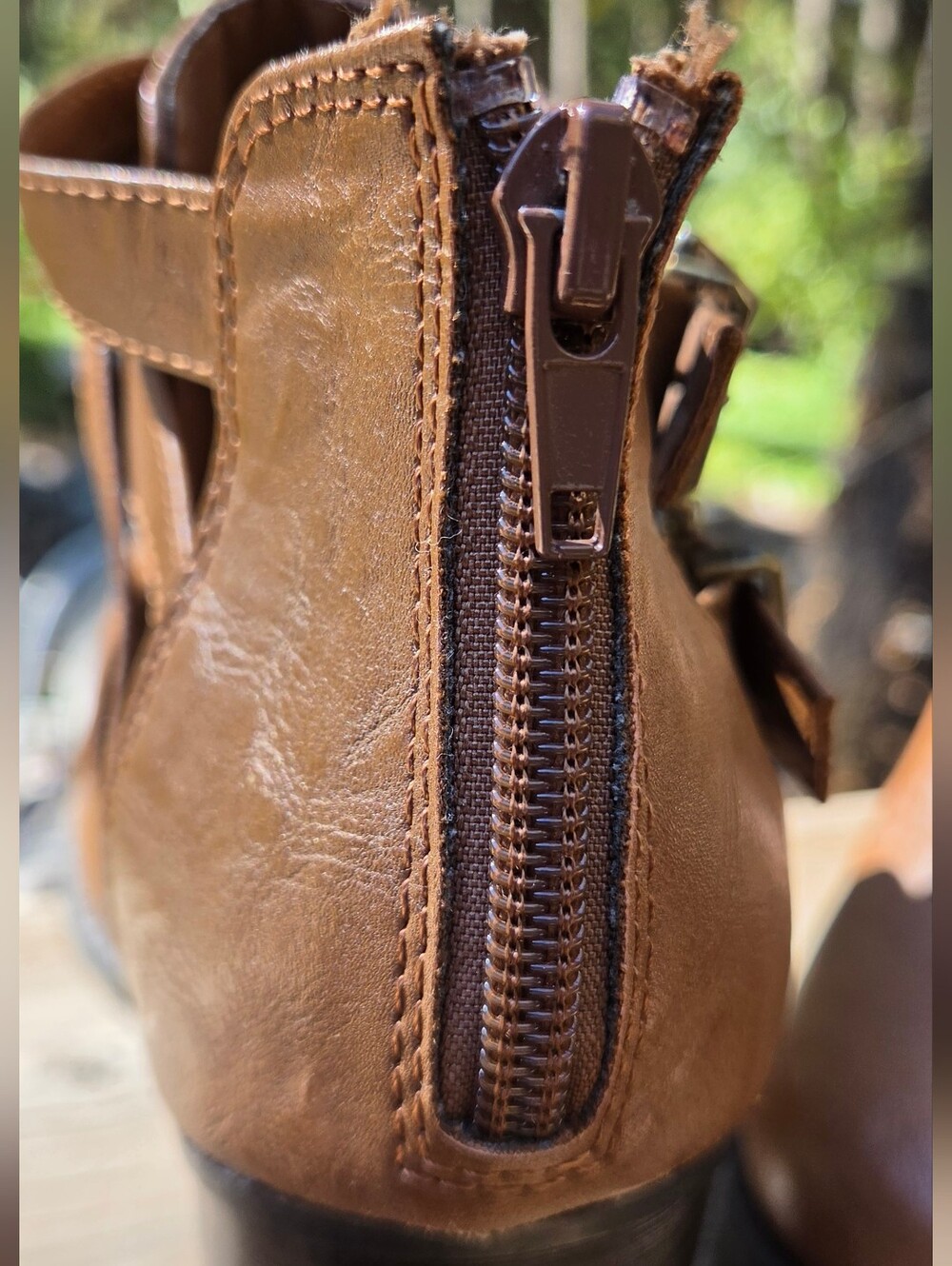 Soda Tan/brown Strappy Ankle Booties Sz8 - Picture 2 of 5
